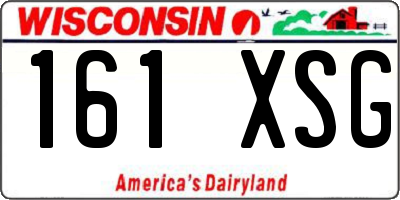 WI license plate 161XSG