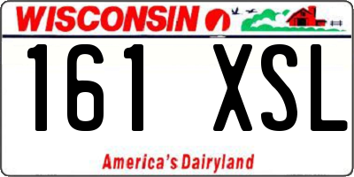 WI license plate 161XSL