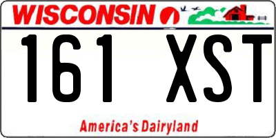 WI license plate 161XST