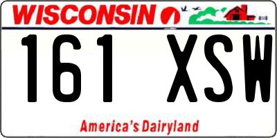 WI license plate 161XSW