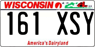 WI license plate 161XSY
