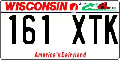 WI license plate 161XTK