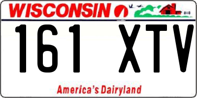 WI license plate 161XTV