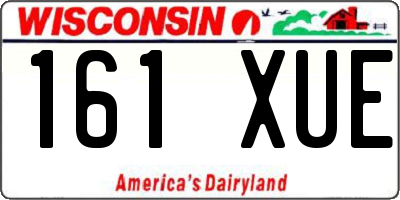 WI license plate 161XUE