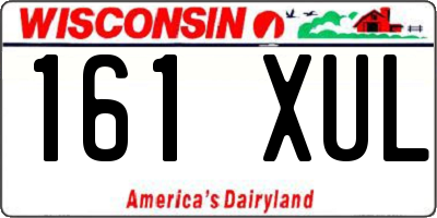 WI license plate 161XUL