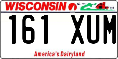 WI license plate 161XUM