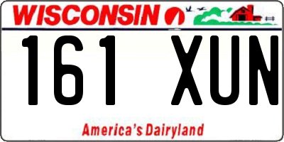 WI license plate 161XUN