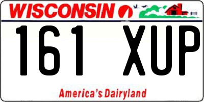 WI license plate 161XUP