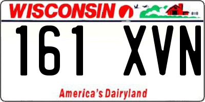 WI license plate 161XVN