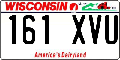 WI license plate 161XVU
