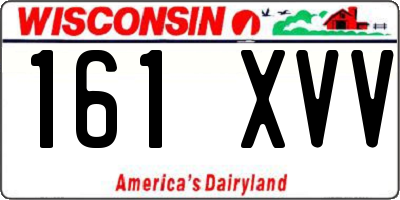 WI license plate 161XVV