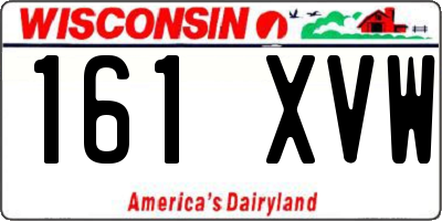 WI license plate 161XVW