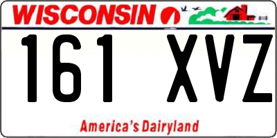 WI license plate 161XVZ
