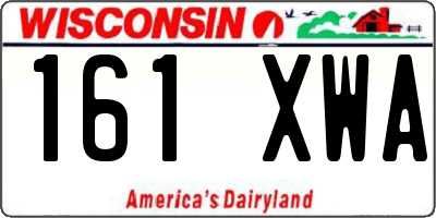 WI license plate 161XWA