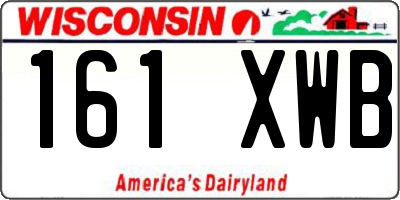 WI license plate 161XWB