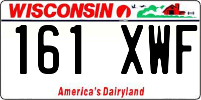 WI license plate 161XWF