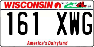 WI license plate 161XWG