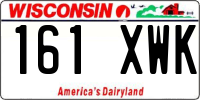 WI license plate 161XWK