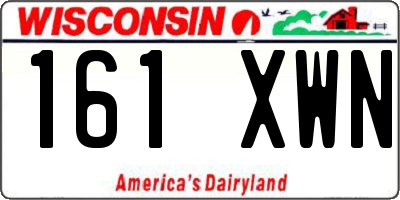 WI license plate 161XWN