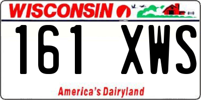 WI license plate 161XWS
