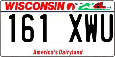 WI license plate 161XWU