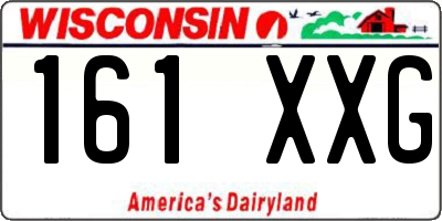 WI license plate 161XXG