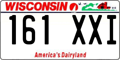 WI license plate 161XXI