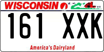 WI license plate 161XXK