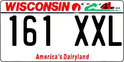 WI license plate 161XXL