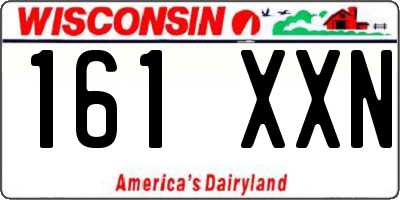 WI license plate 161XXN