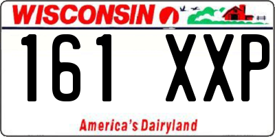 WI license plate 161XXP