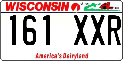 WI license plate 161XXR