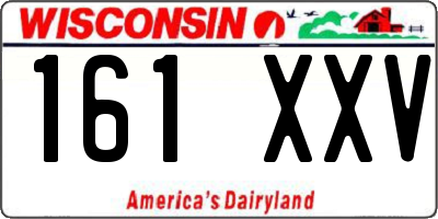 WI license plate 161XXV