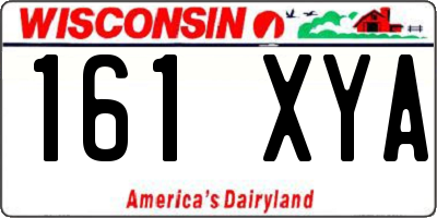 WI license plate 161XYA