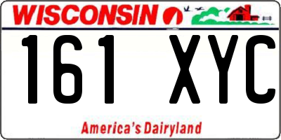 WI license plate 161XYC