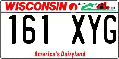 WI license plate 161XYG