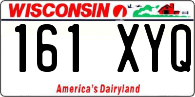 WI license plate 161XYQ