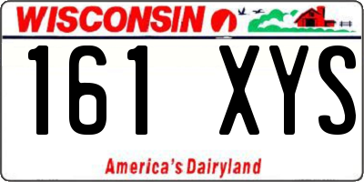 WI license plate 161XYS