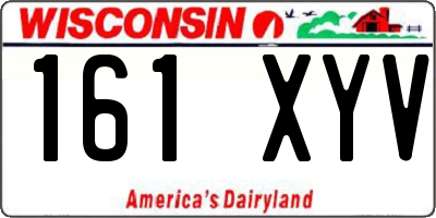 WI license plate 161XYV