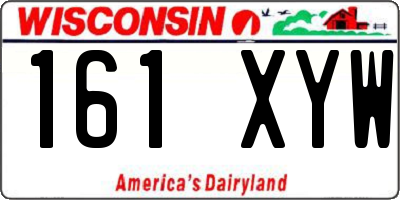 WI license plate 161XYW