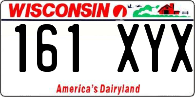 WI license plate 161XYX