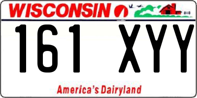 WI license plate 161XYY