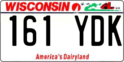 WI license plate 161YDK