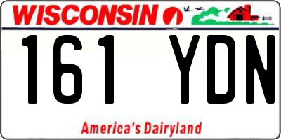 WI license plate 161YDN
