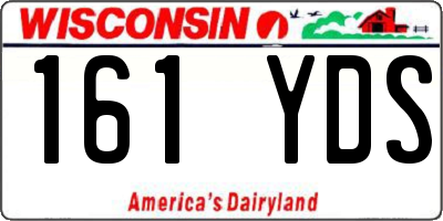 WI license plate 161YDS