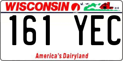 WI license plate 161YEC
