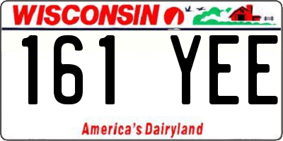 WI license plate 161YEE