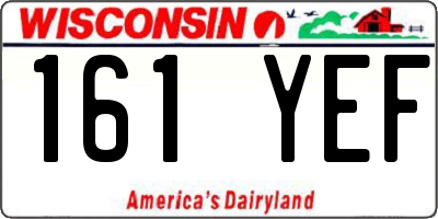 WI license plate 161YEF