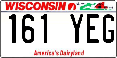 WI license plate 161YEG