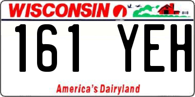 WI license plate 161YEH